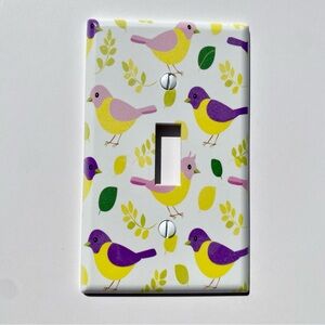 Cheerful Bird & Vine Light Switch Cover Plate Eco-Friendly UV Print Bright Decor